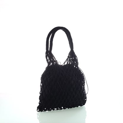 Bavlnená sieťovaná taška Kbas čierna 308809N