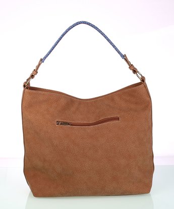 Dámska kabelka z eko kože a látky Kbas so vzorom modrá