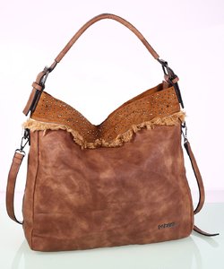 Női táska ekobőrből Kbas dekoratív szegecsekkel barna 